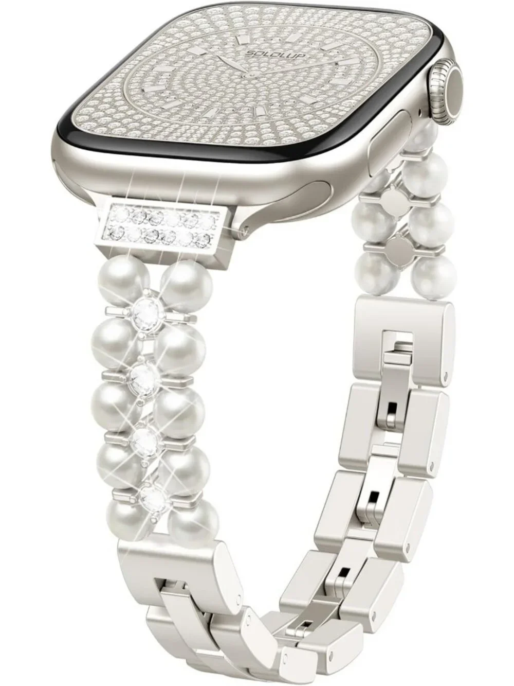 Elegant Pearl Beaded Bracelet for Apple Watch - Stylish Women's Accessory